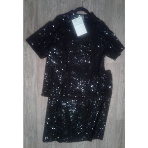Elegant Sequined Skirt Set Size 1X by Louis Del'Ollio